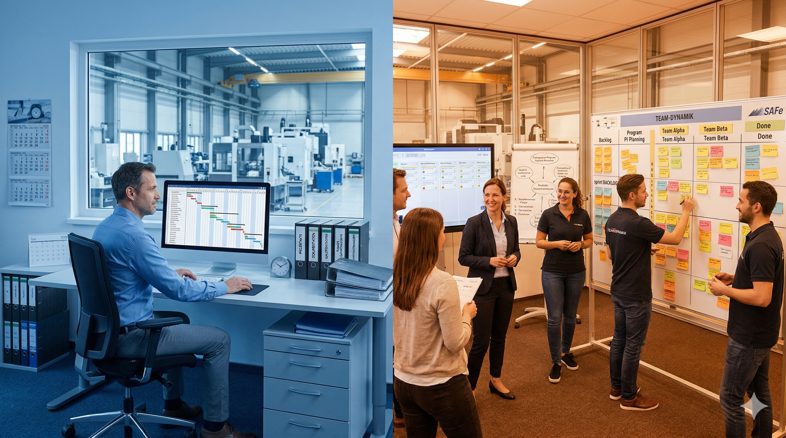 Vergleich Klassisches Projektmanagement vs. SAFe – zwei Beratungspfade