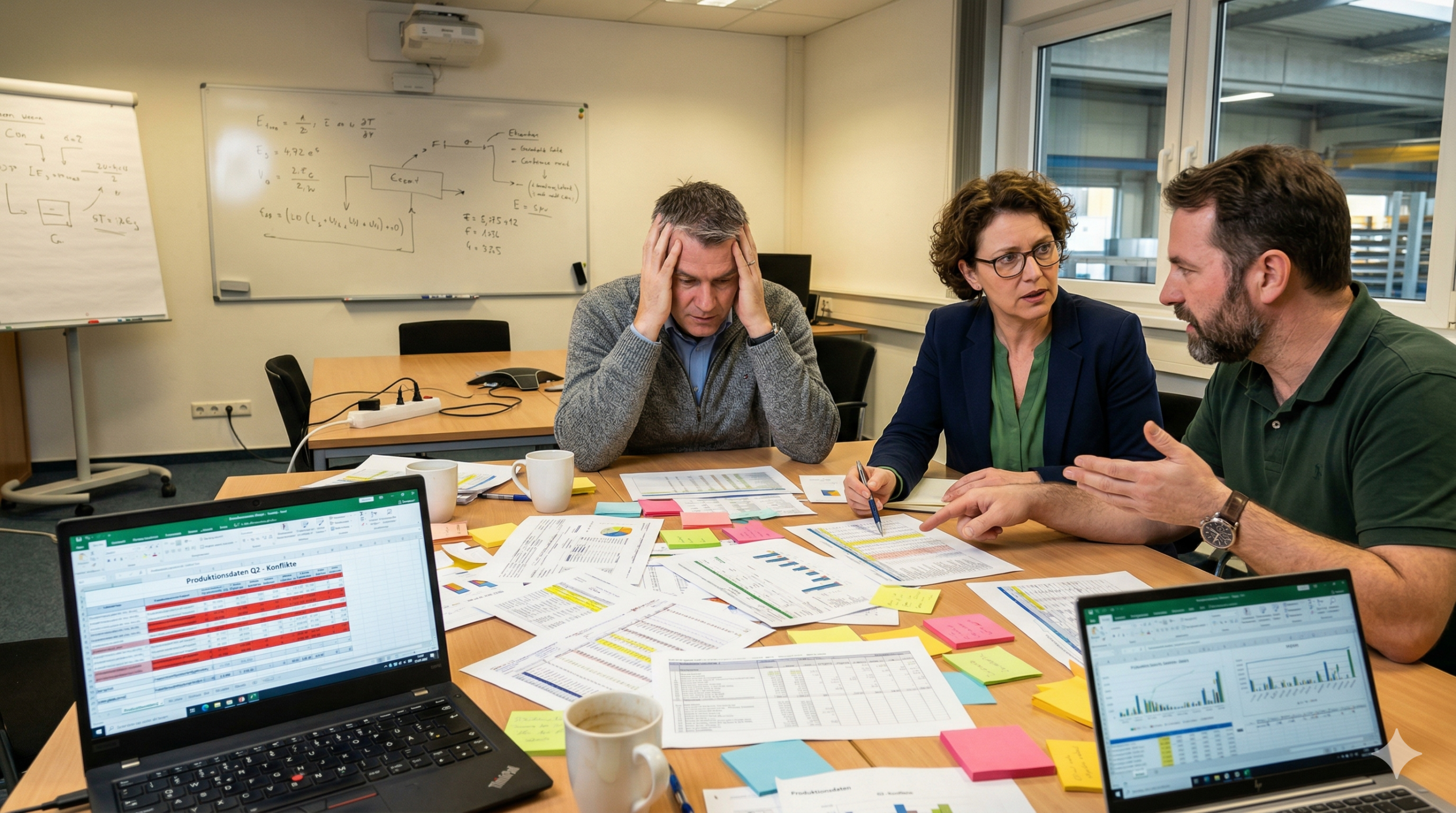 Team im Besprechungsraum mit Projektmanagement-Herausforderungen