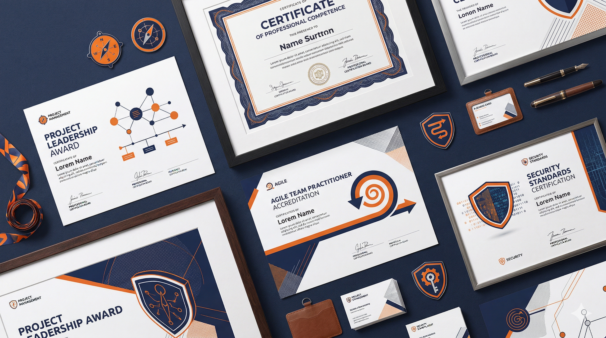 Zertifikate des Multiprojektmanagement Experte PM4PRODUCTION – SAFe 6, IPMA Level A, ISO 27001, OMG BPM